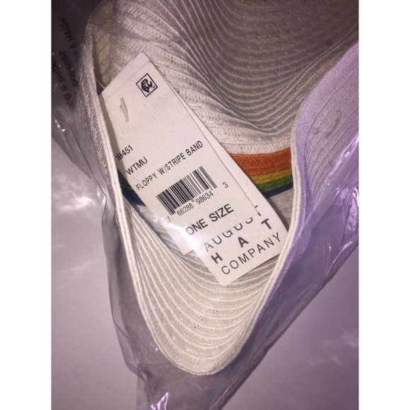 August Hats Stripe Band Floppy Hat - Picture 3 of 4